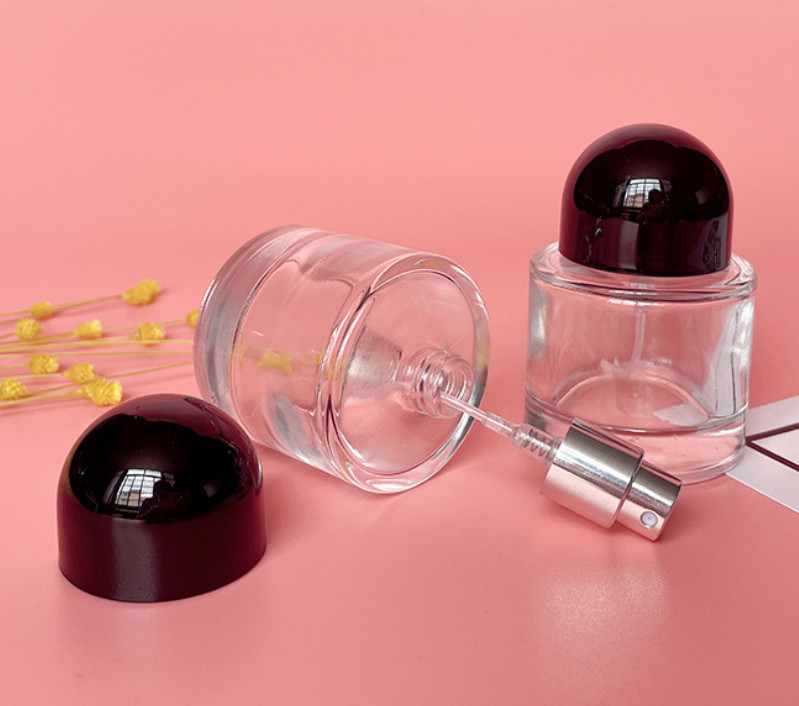30ml 50 Ml 100ml Refillable Cylinder Transparent Oem Empty Glass Perfume Spray Bottle